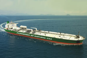 LNG aframax tanker green funnel