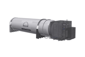 Der 350 m³ große, vakuumisolierte, zylindrische C-Tank und die Coldbox von MAN Cryo (Quelle: MAN)