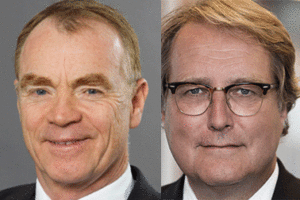 Johann Killinger (links) und Torsten Teichert bekamen beide keine absolute Mehrheit bei der Wahl zum Präses der Handelskammer Hamburg