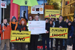 Aktion gegen Bau eines Flüssiggasterminals (LNG-Terminal) in Brunsbüttel
